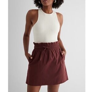 Express paper bag waist brown skirt XL